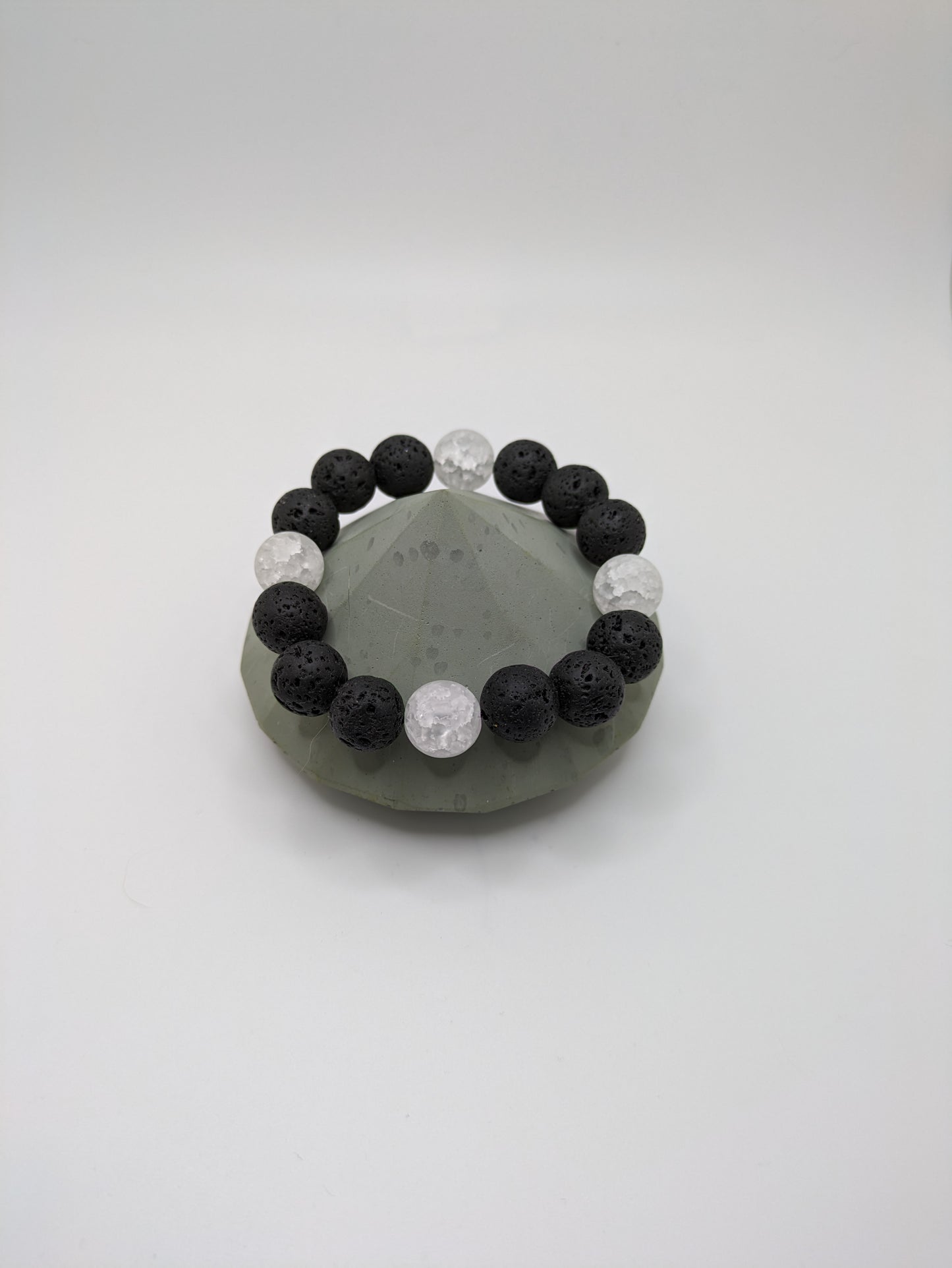 Lava Stone and Crackled Quartz