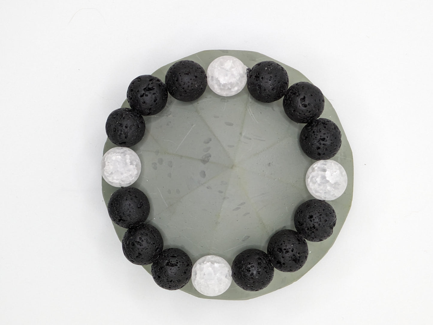 Lava Stone and Crackled Quartz
