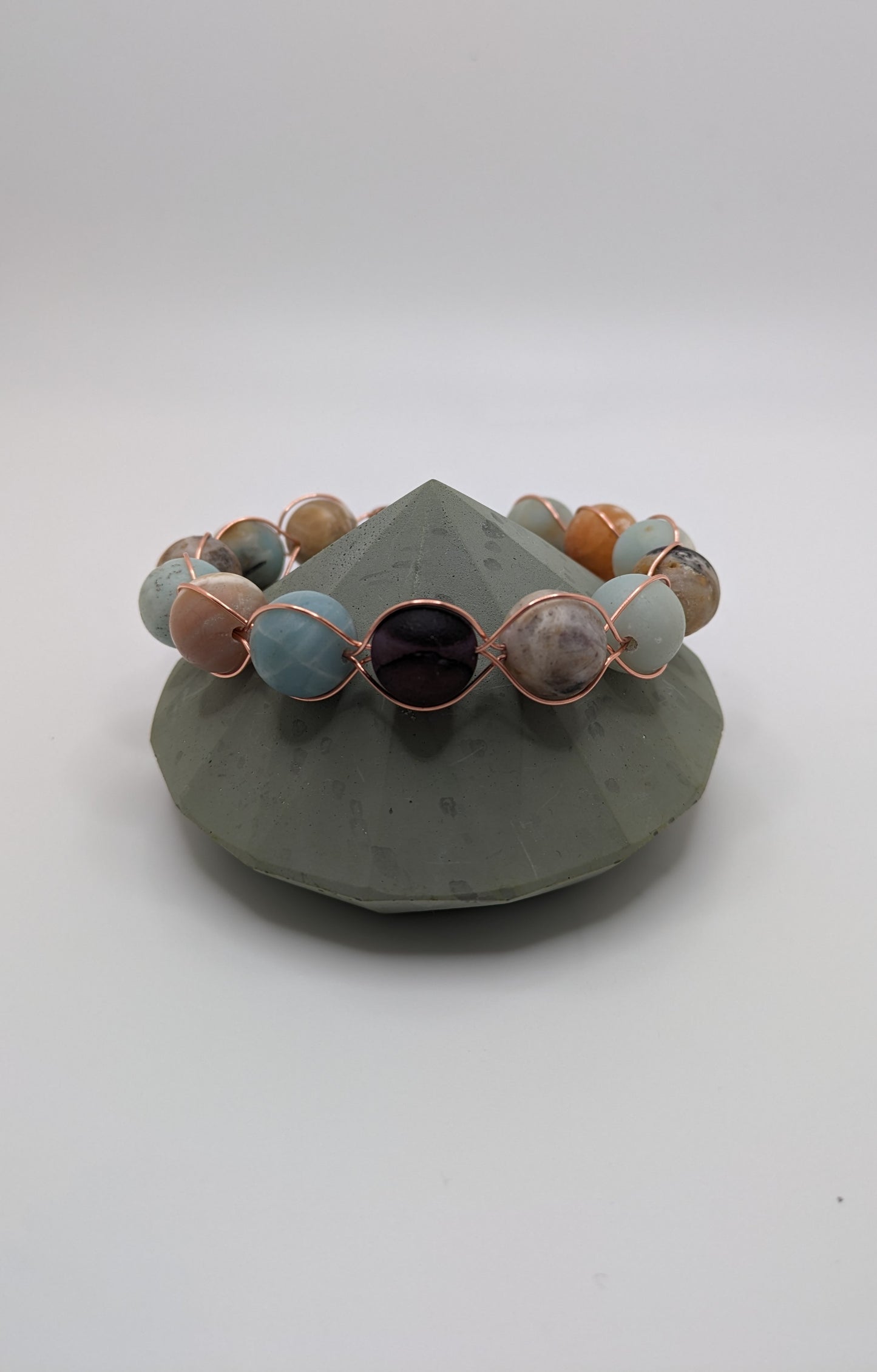 Amazonite and Purple Glass