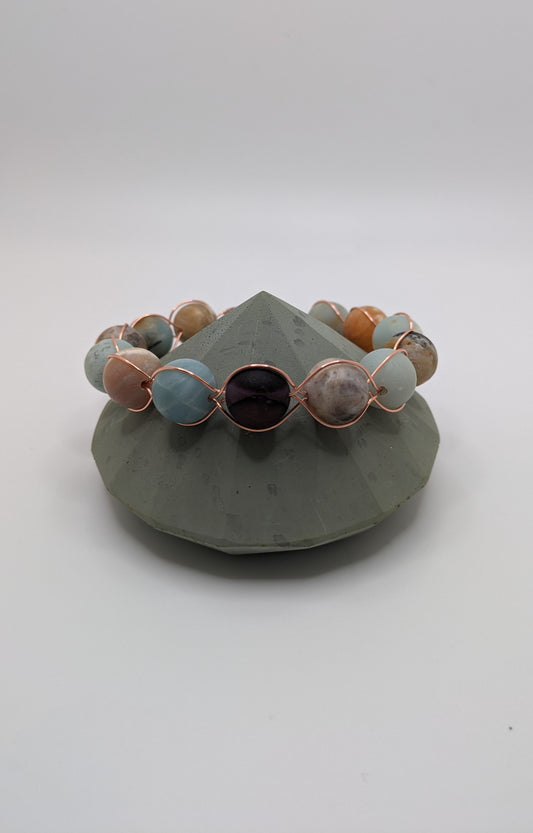 Amazonite and Purple Glass