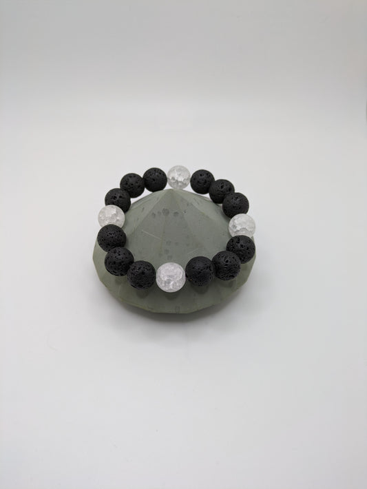 Lava Stone and Crackled Quartz
