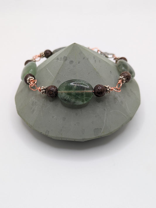 Fluorite and Snow Flake Obsidian